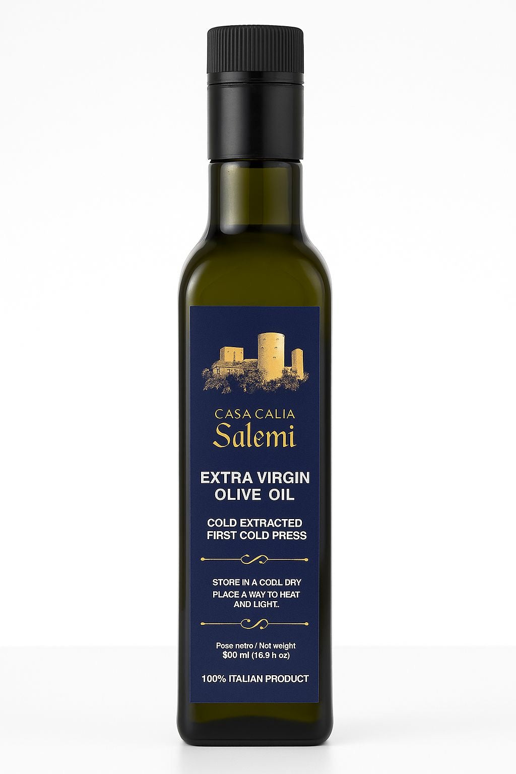Extra Virgin Olive Oil 500ml - Cold Pressed Italian EVOO By Casa