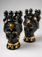 Black & Gold Sicilian Teste di Moro Ceramic Busts – 23cm