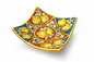 Hand-Painted Sicilian Ceramic Square Bowl – Lemon Design (6″ × 6″)