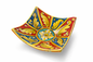 Hand-Painted Sicilian Ceramic Square Bowl – Traditional Majolica Design (6″ × 6″)