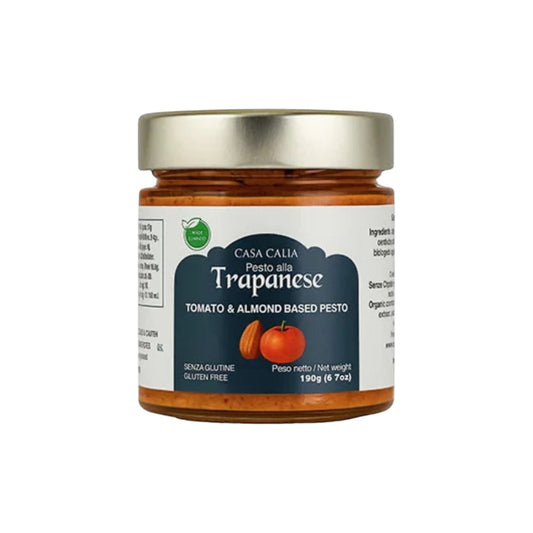 Pesto alla Trapanese 190g - Authentic Sicilian Tomato Almond Pesto By Casa Calia