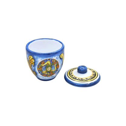 Sicilian Trinacria Espresso Set with Serving Tray – Hand-Painted Ceramic (8-Piece)