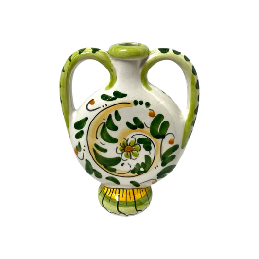 Amphora with handles in Caltagirone ceramic, h 14 x 11cm approx