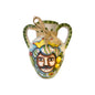 Half Quartara to hang, 100% handmade Caltagirone ceramic decorated by hand, cm 15x14x6