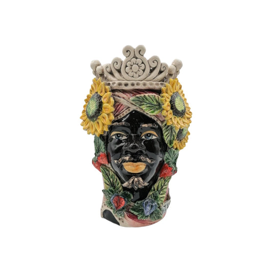 Sicilian Ceramics From Caltagirone Testa Di Moro 20cm